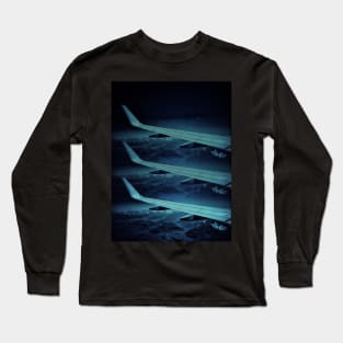 Blue Dark Sky 3 Planes Flight Long Sleeve T-Shirt